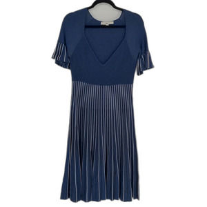 Jonathan Simkhai Women's Pleated Metallic Stretch-Knit A-Line‎ Dress Size Large